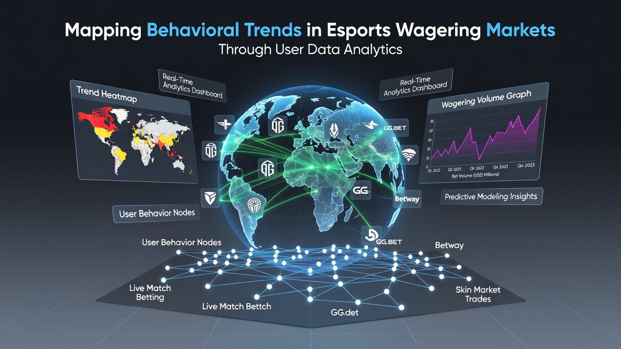 Analytics dashboard displaying esports betting user trends and behavioral clusters