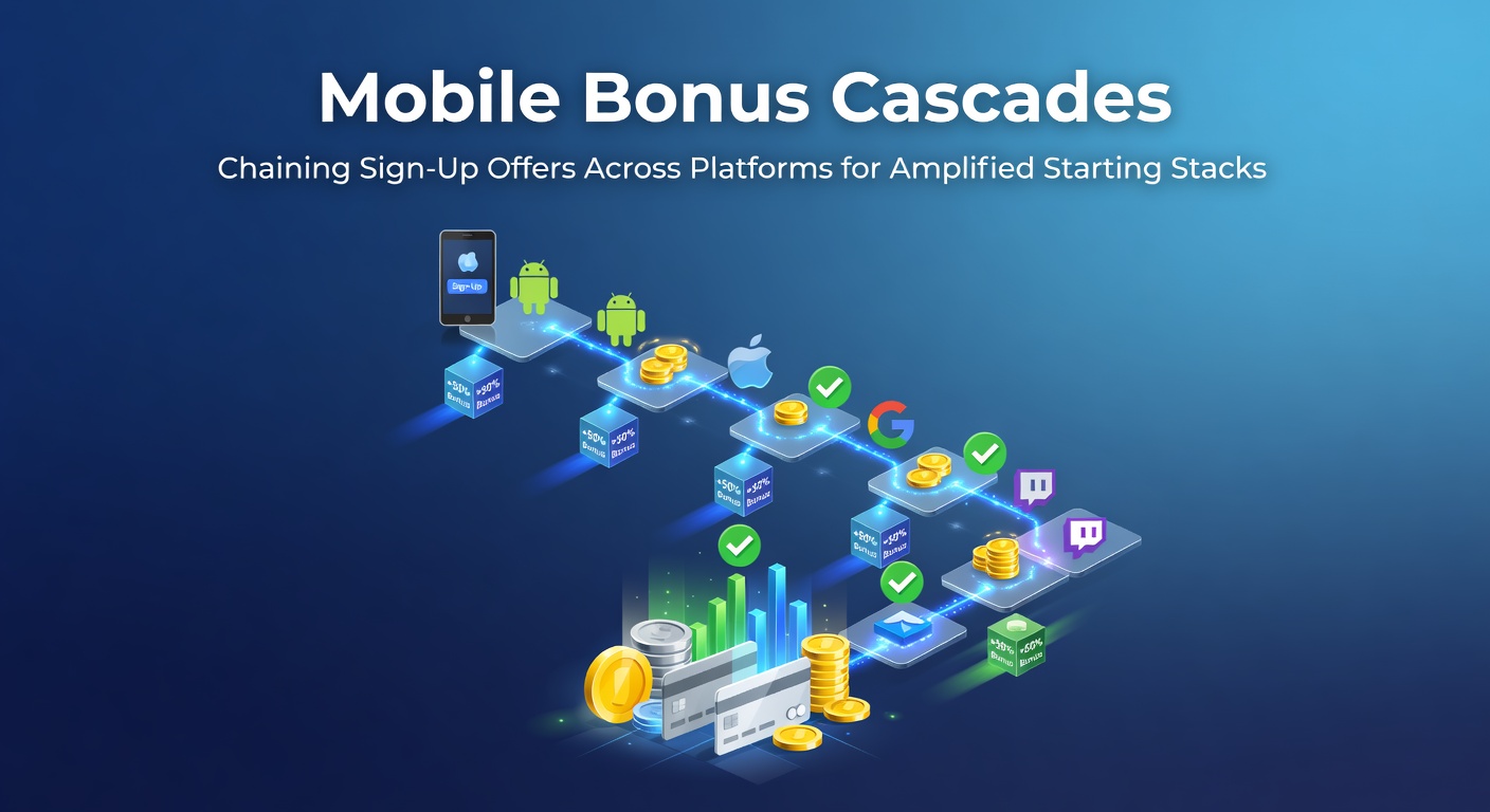 Smartphone screen displaying multiple poker apps with stacked bonus chips and cascading offer notifications