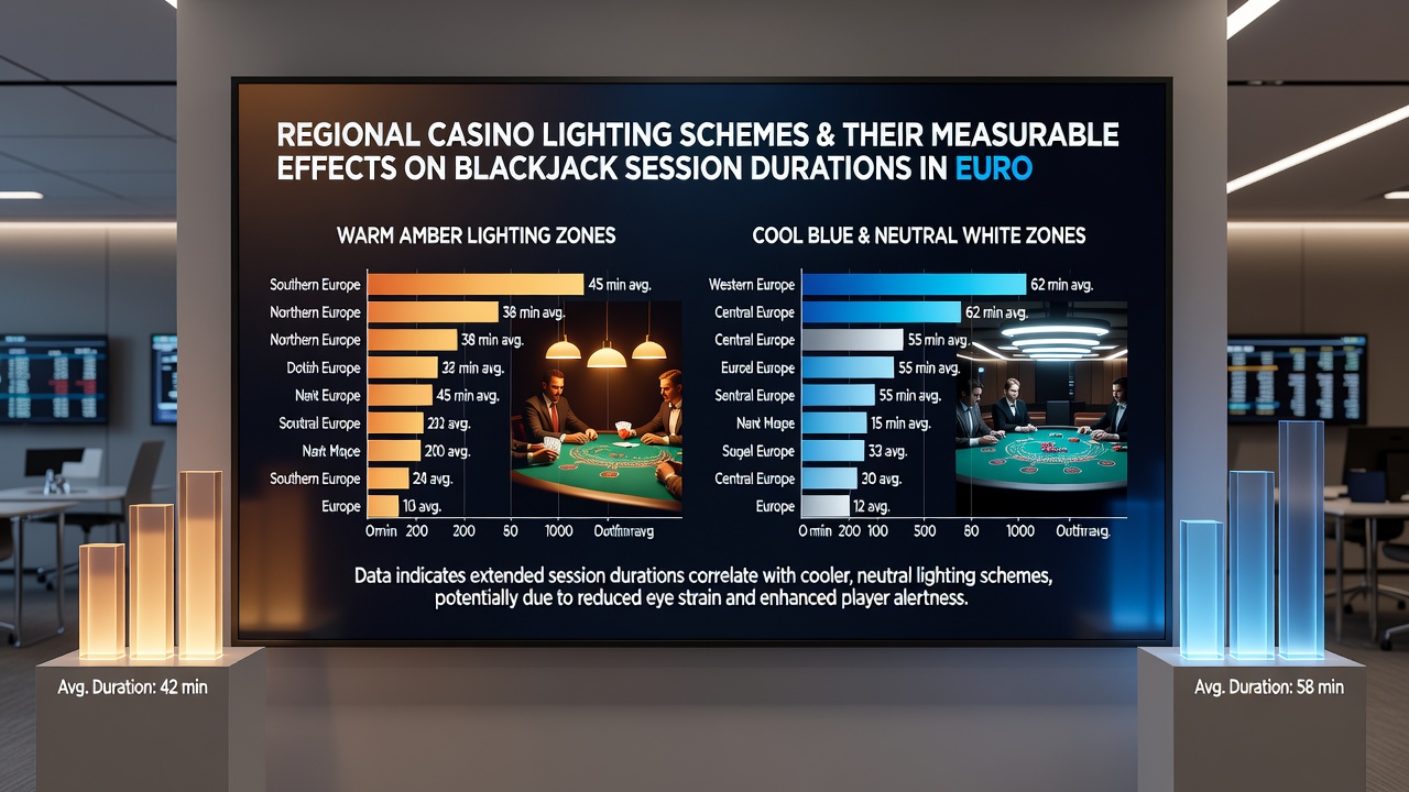 Blackjack table under adjustable casino lighting with measurement equipment nearby