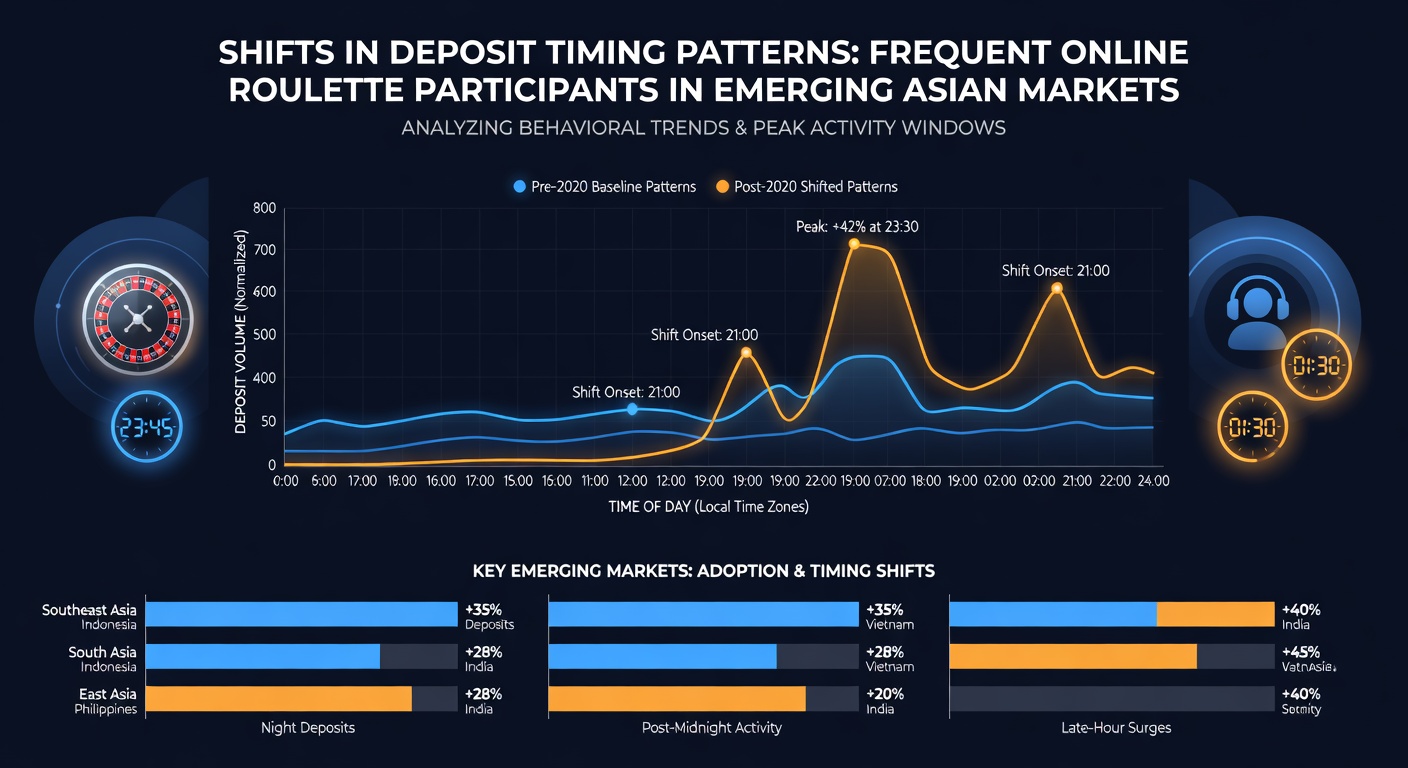 Chart illustrating regional deposit time clusters for roulette participants on Asian platforms