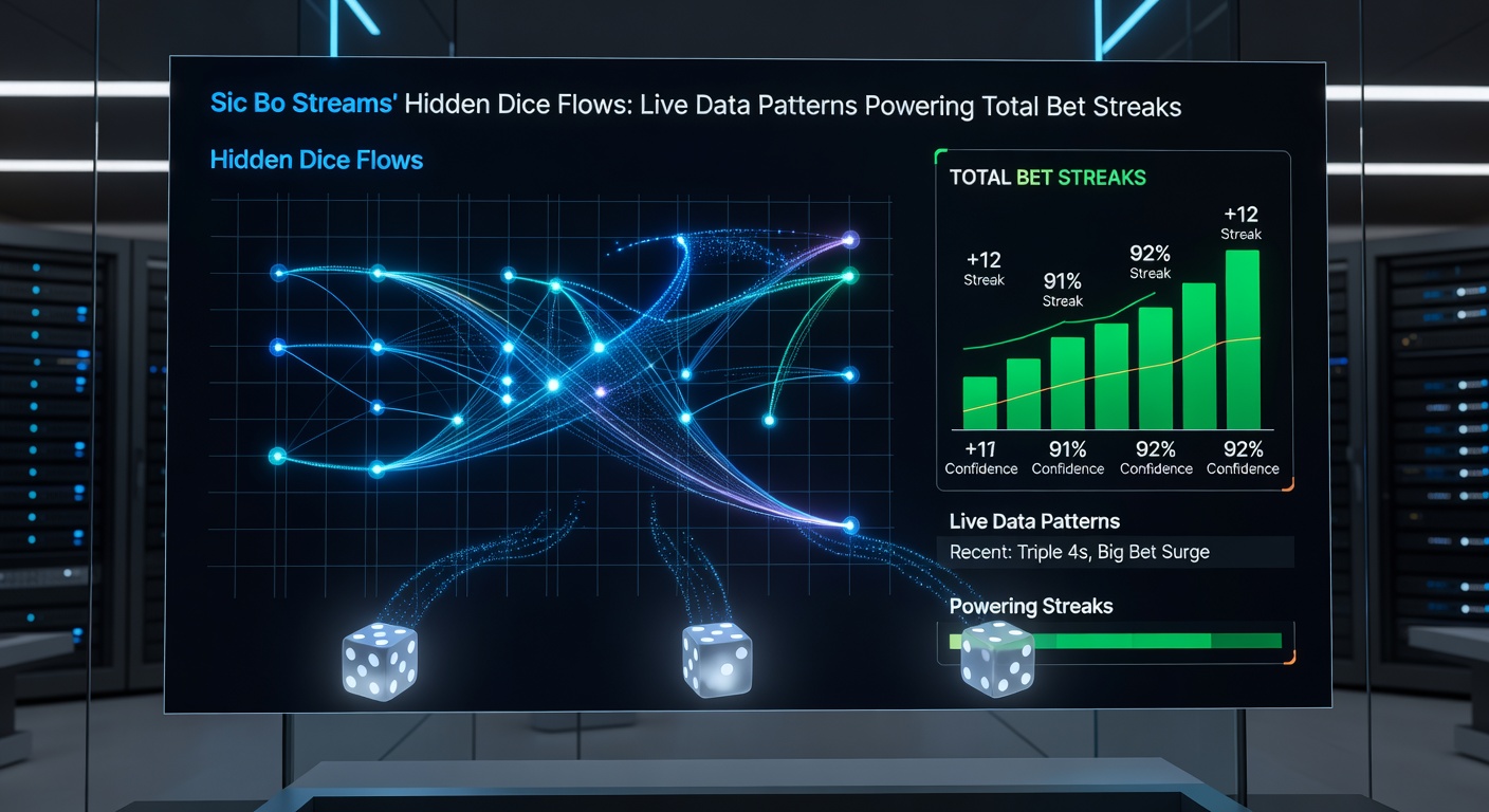 Chart illustrating Sic Bo total streaks from live stream data, with peaks in 9-12 range highlighted over a 100-roll shoe