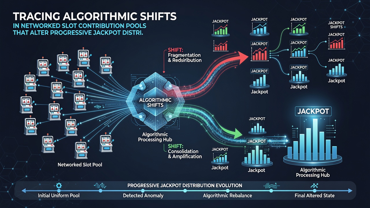 Data visualization charts displaying progressive jackpot growth curves before and after algorithmic updates across global casino networks