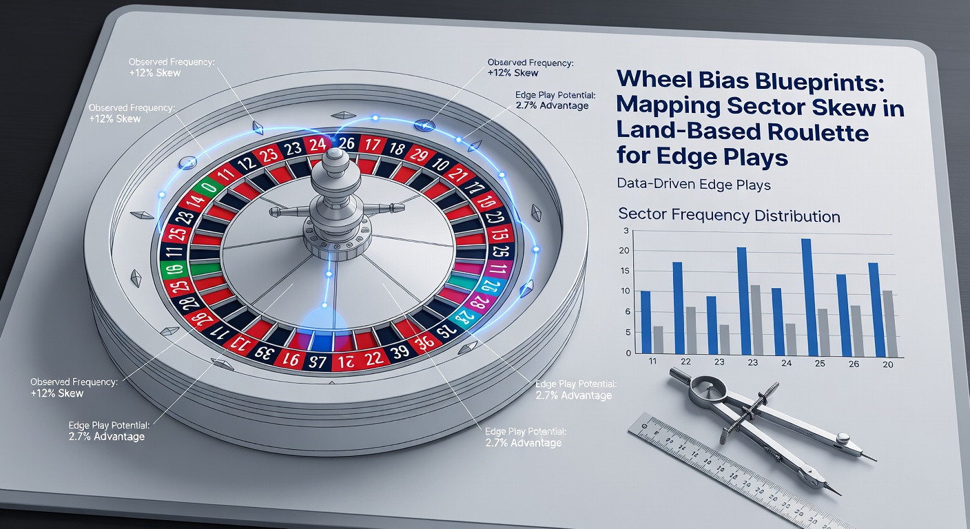 Data visualization chart displaying a roulette wheel blueprint with colored sectors indicating bias levels, numbers highlighted for hot pockets based on spin tracking